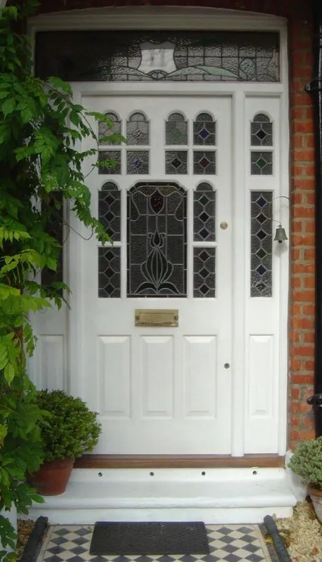 Period Door with Stained Glass