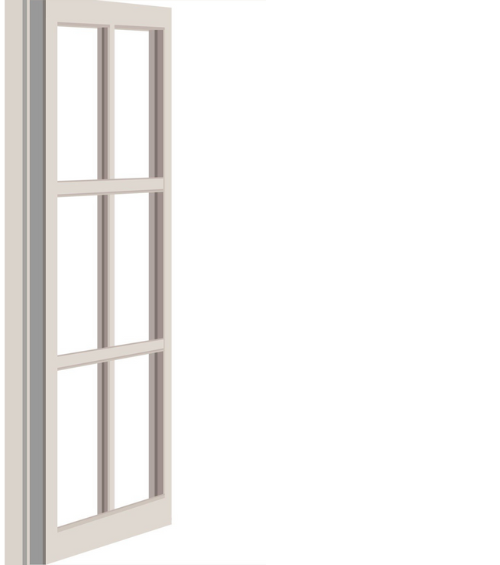 Timber window painted white